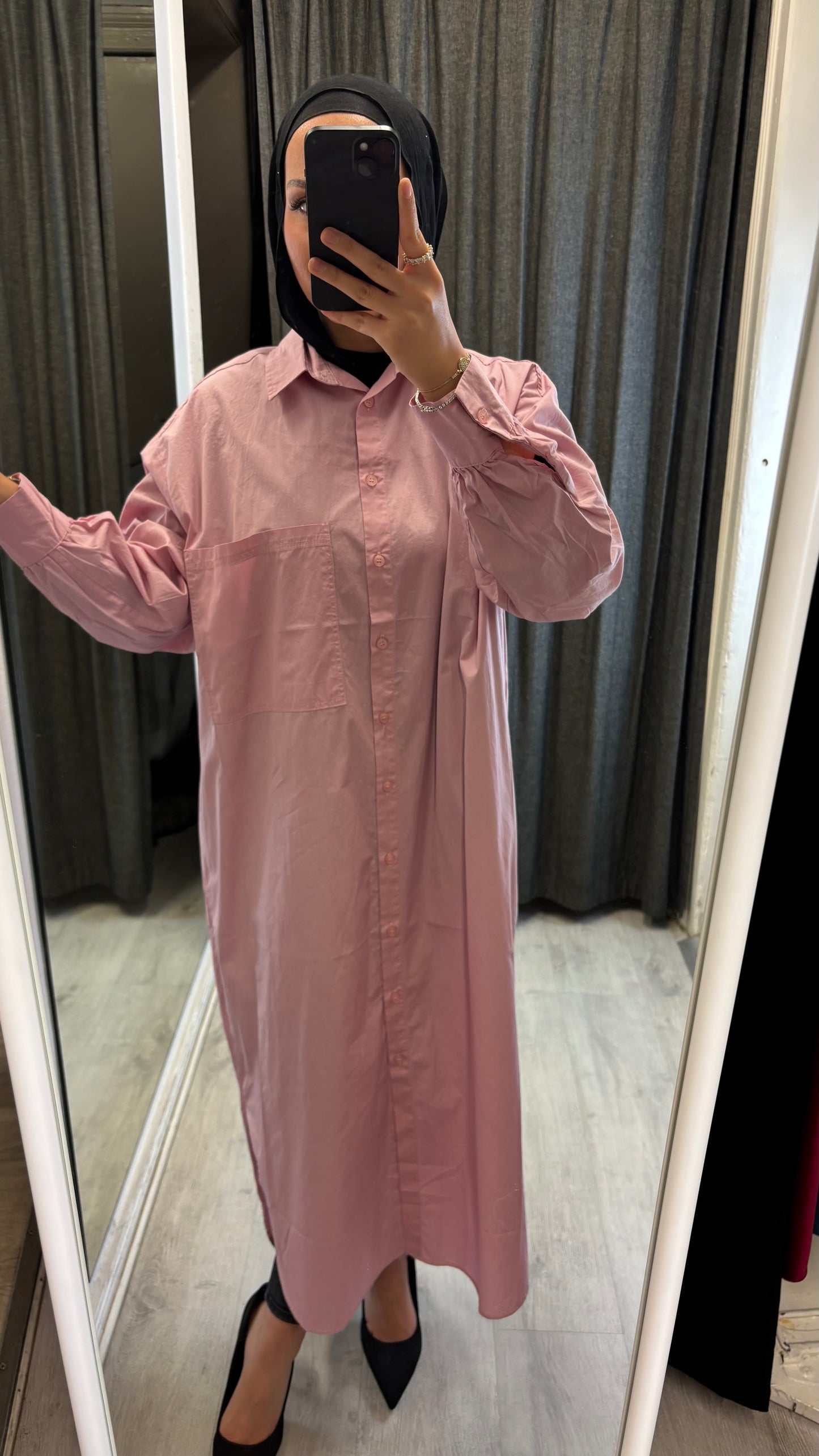 LANGES OVERSIZED HEMD IN ROSA