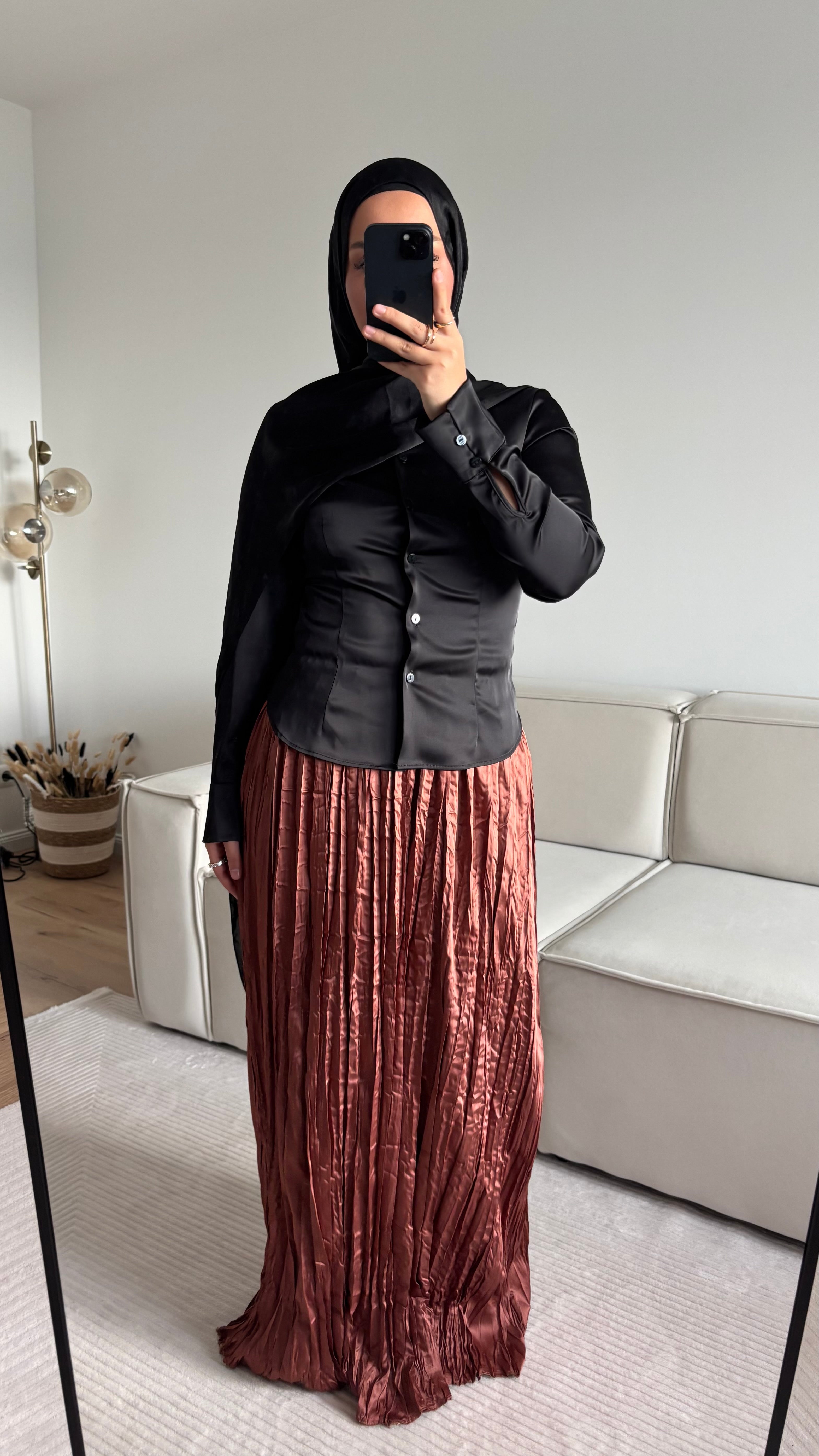 Satin Plissee Crinkle Rock