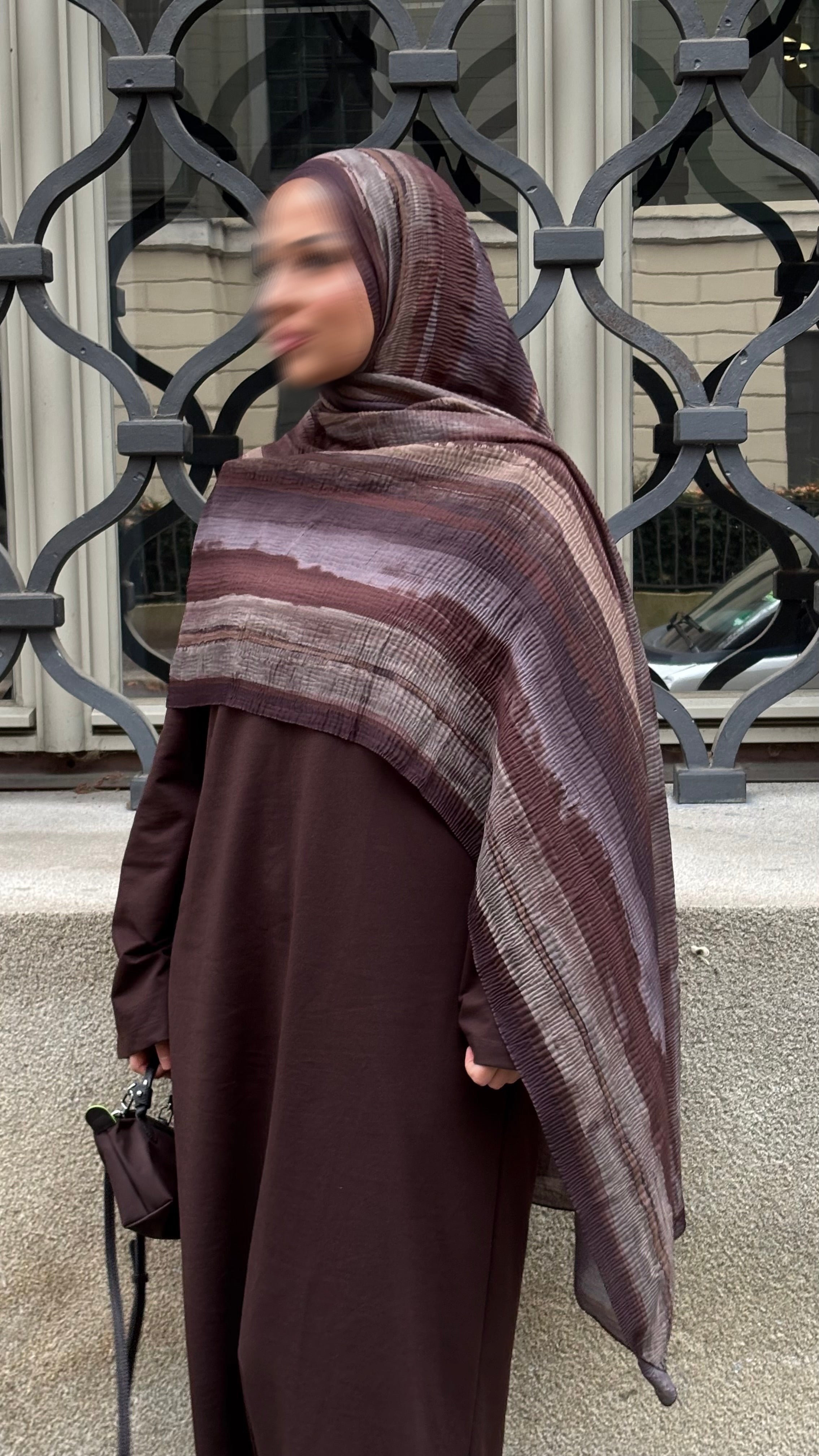 Serena Hijab in Braun/Nude