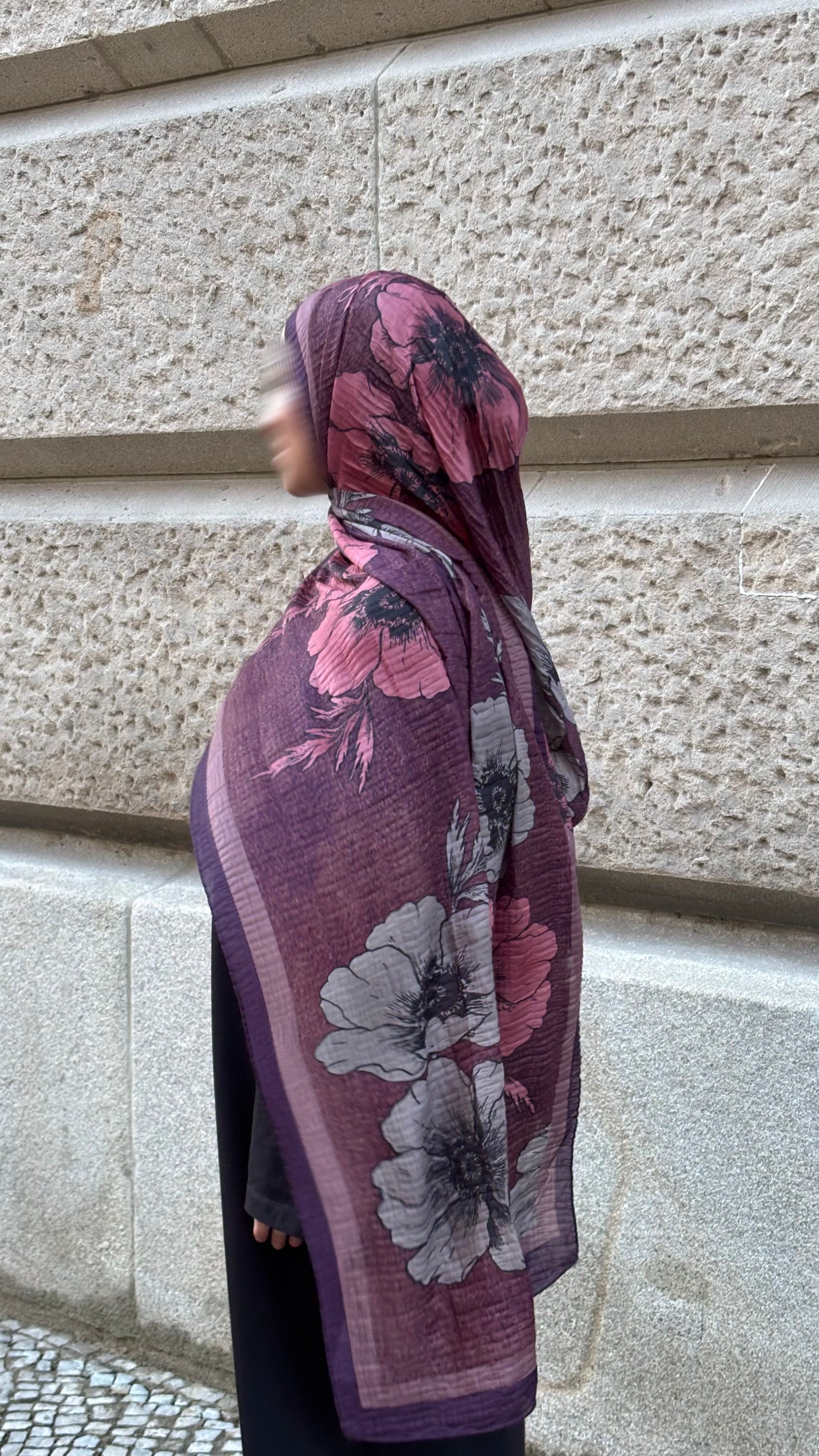 Rosea Hijab in Bordeaux/Grau