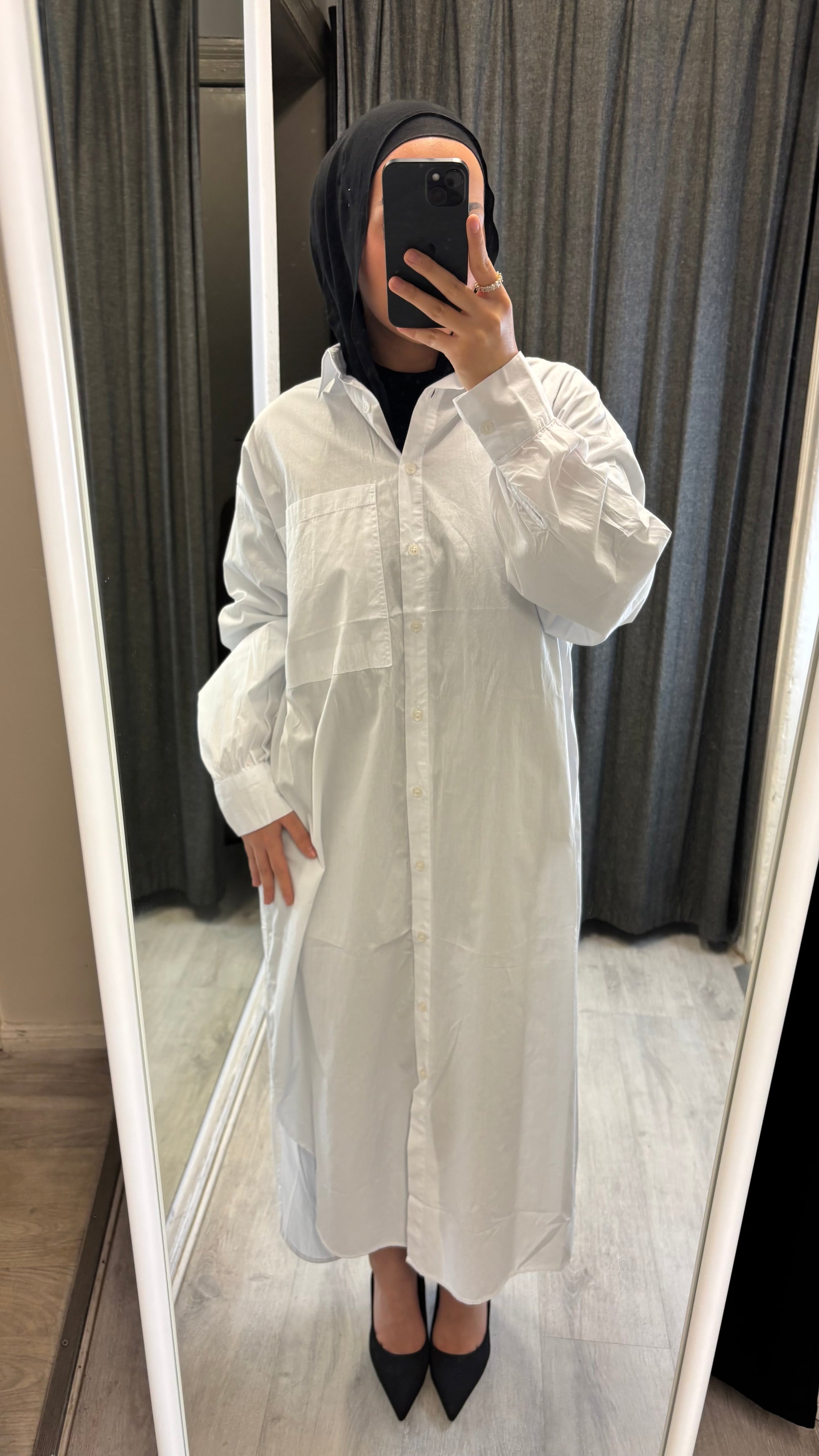 Hayal oversized shirt long in white