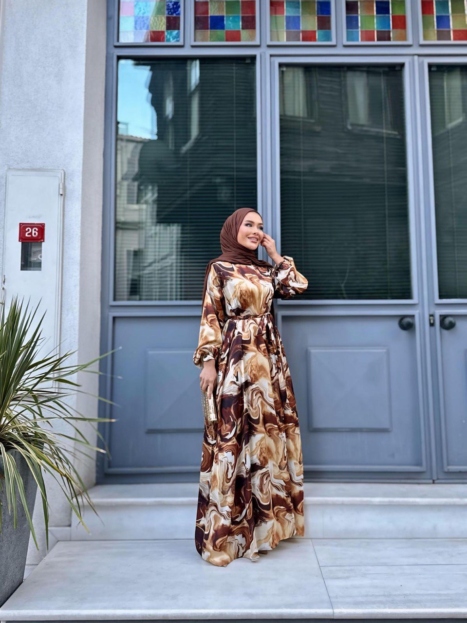 Karla satin dress with slip