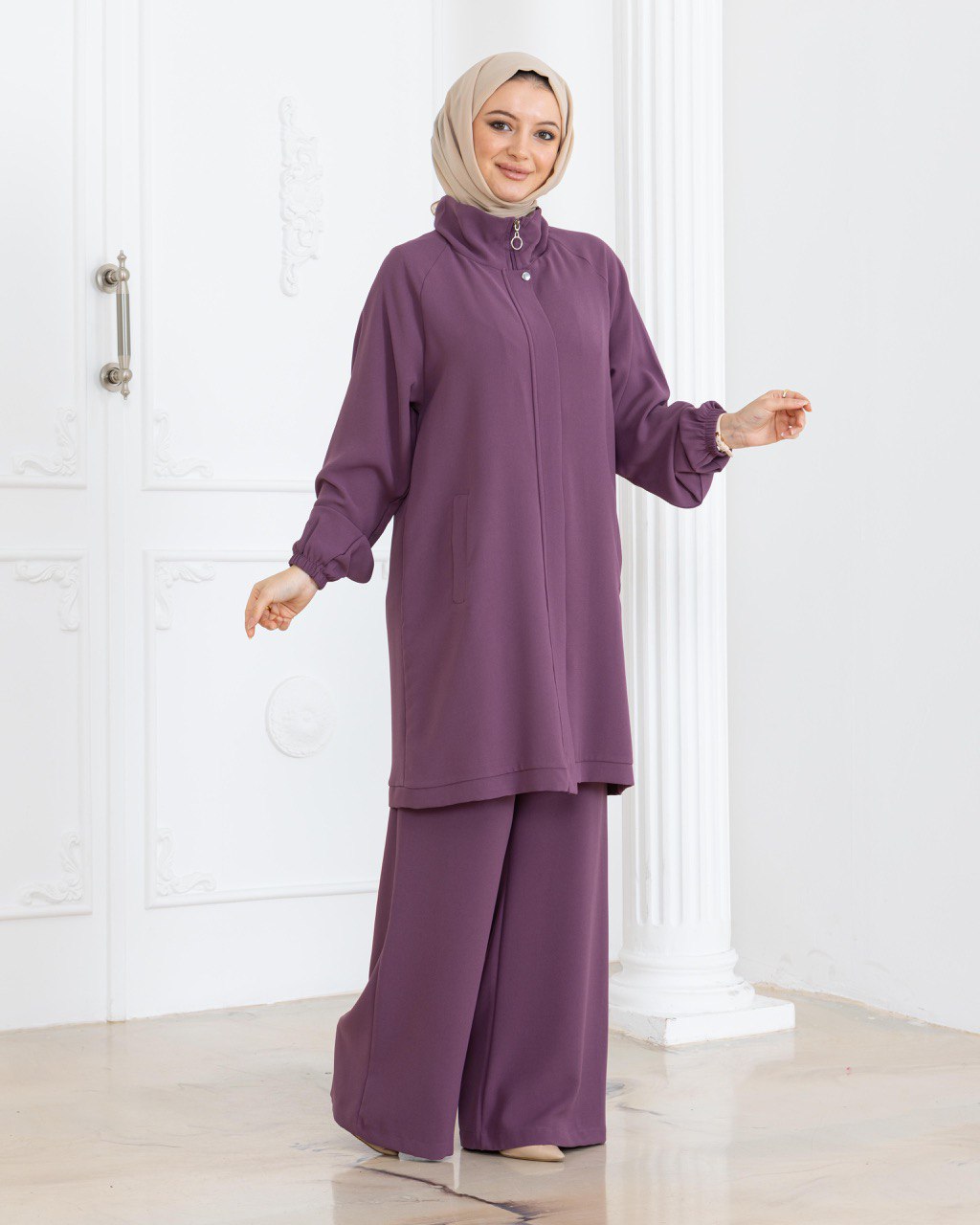 Malia set with pants in purple