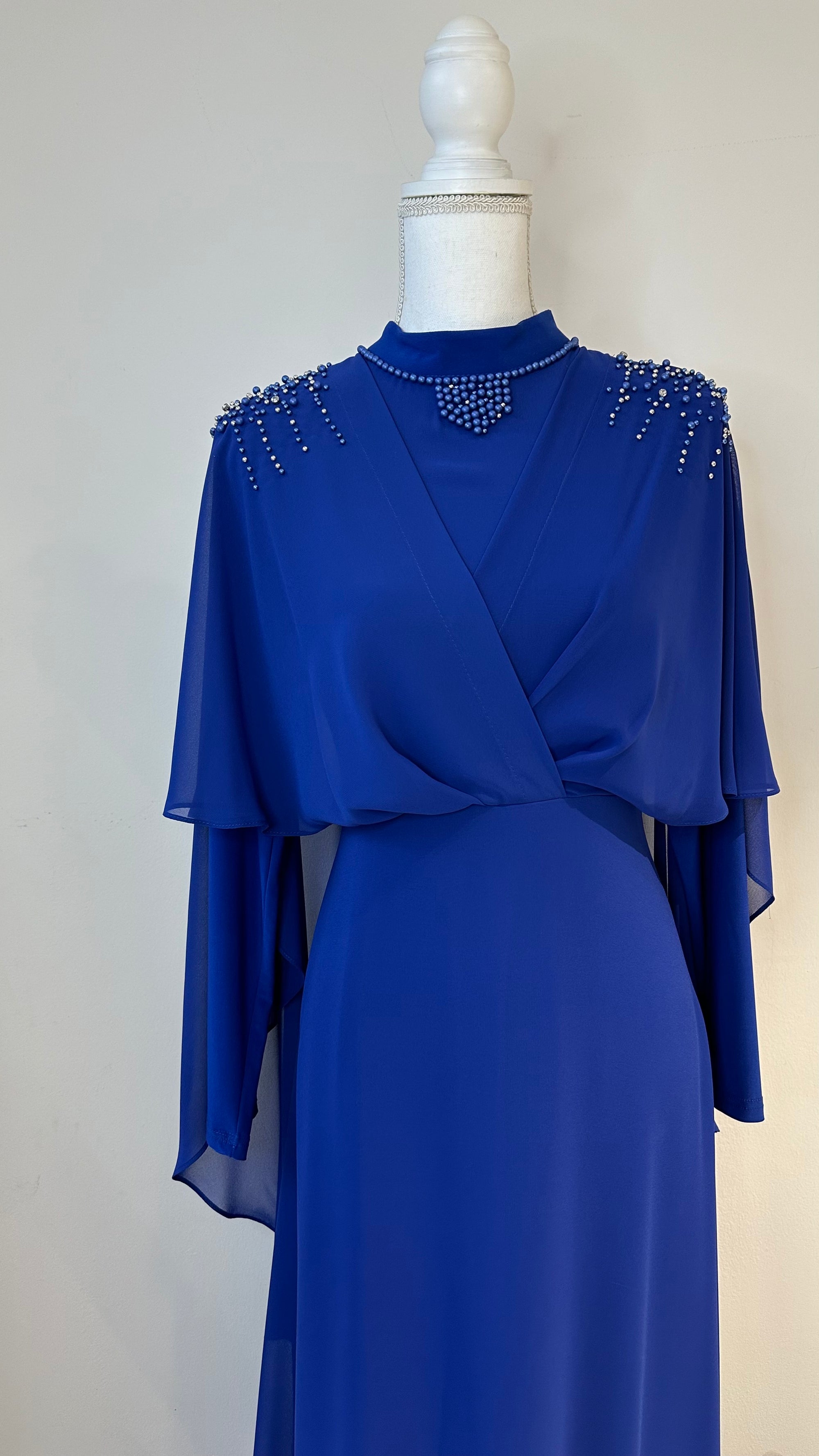 Inci Armine chiffon dress in royal blue
