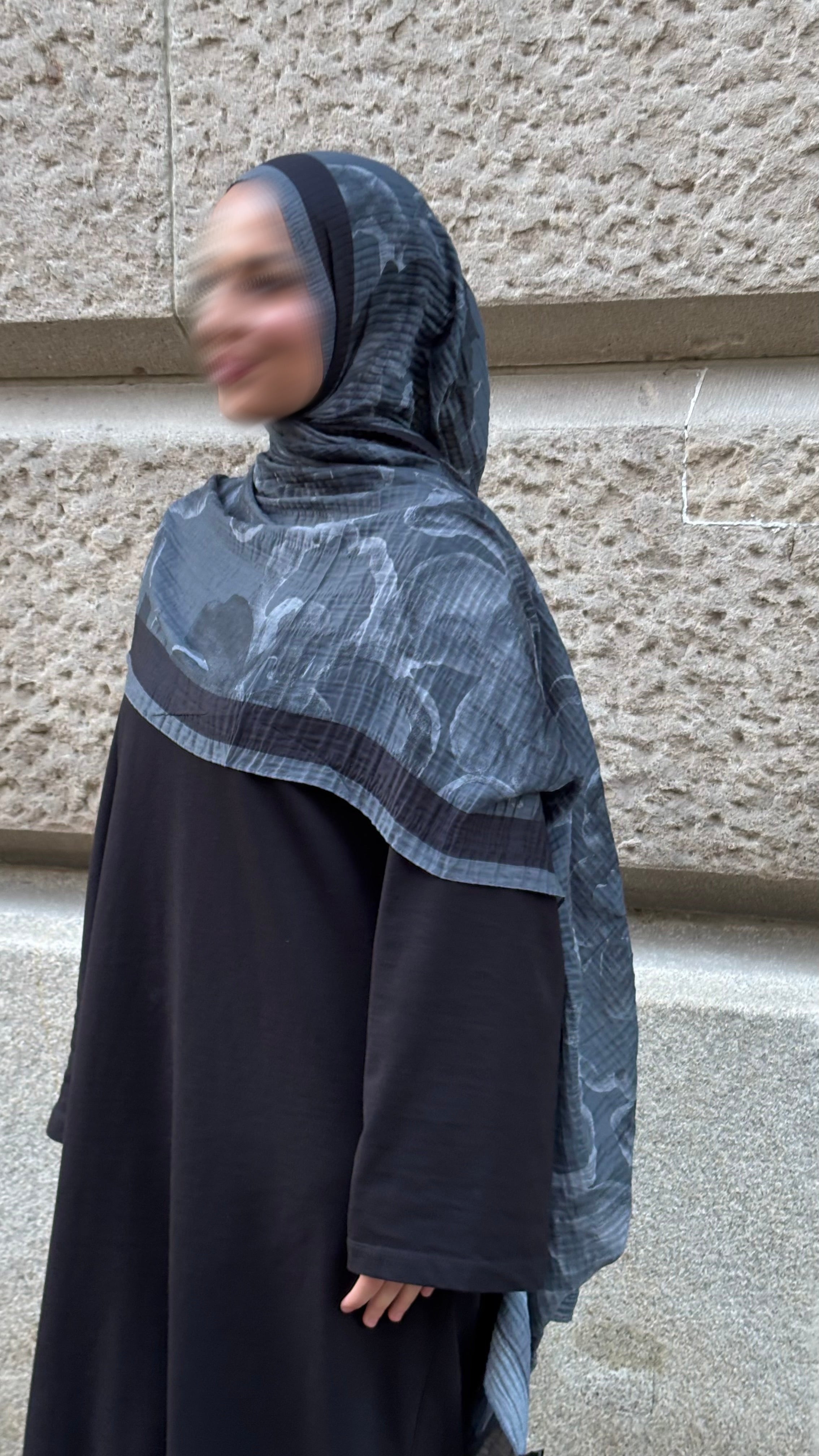 Blossia Hijab in Grau/Blau