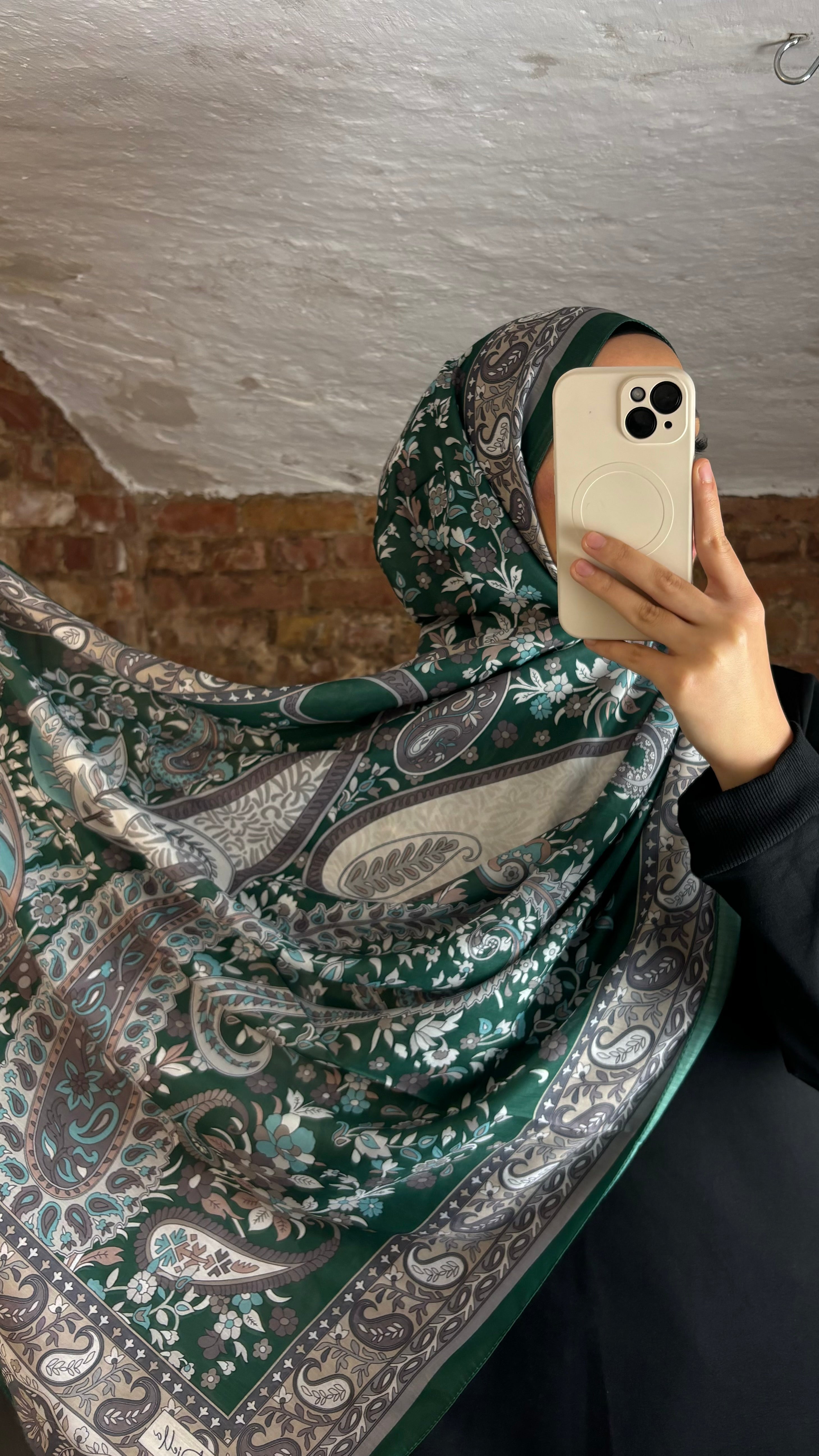 Soft Bohème Hijab in Grün