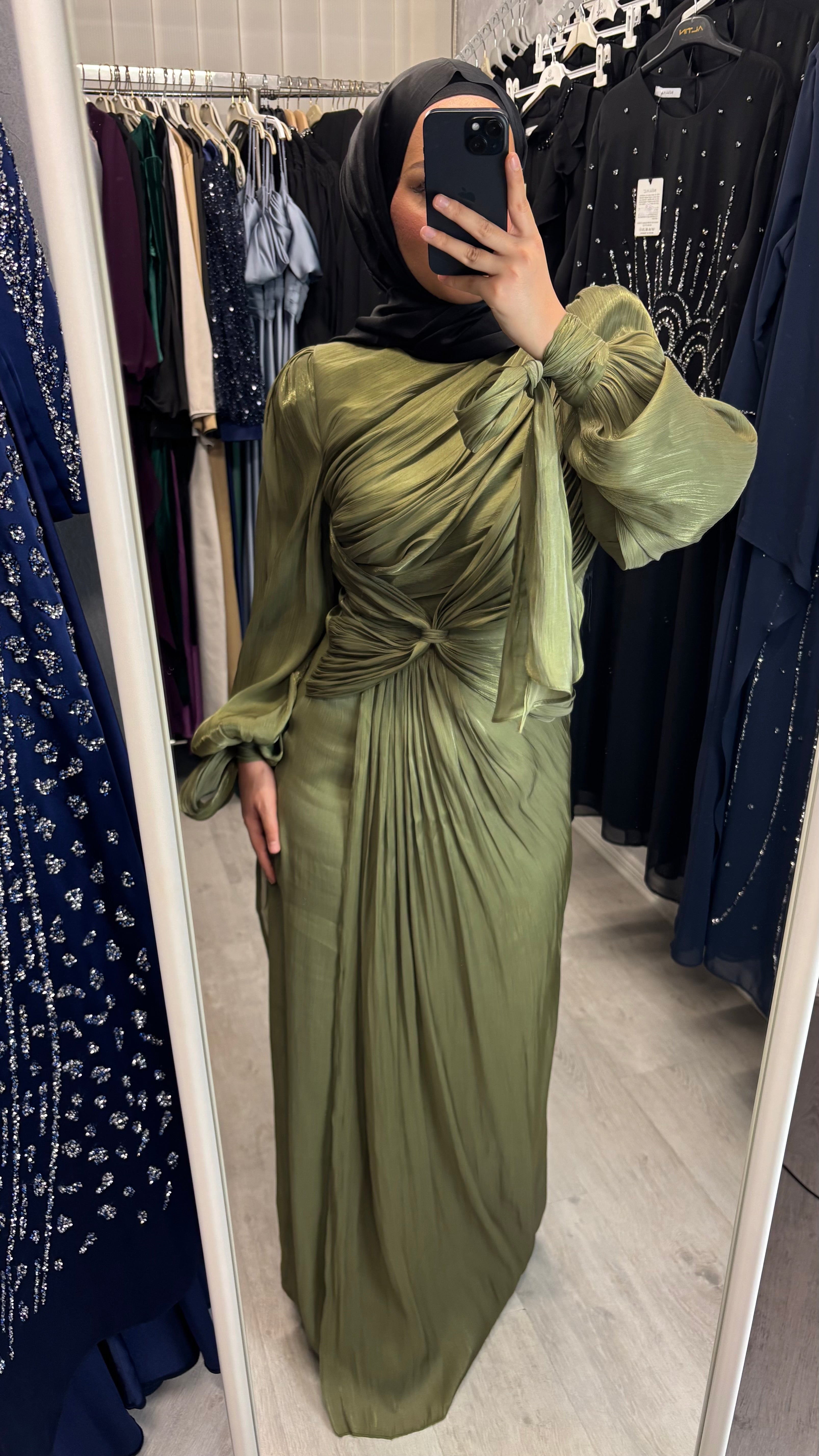 Robe de soirée Alya en kaki