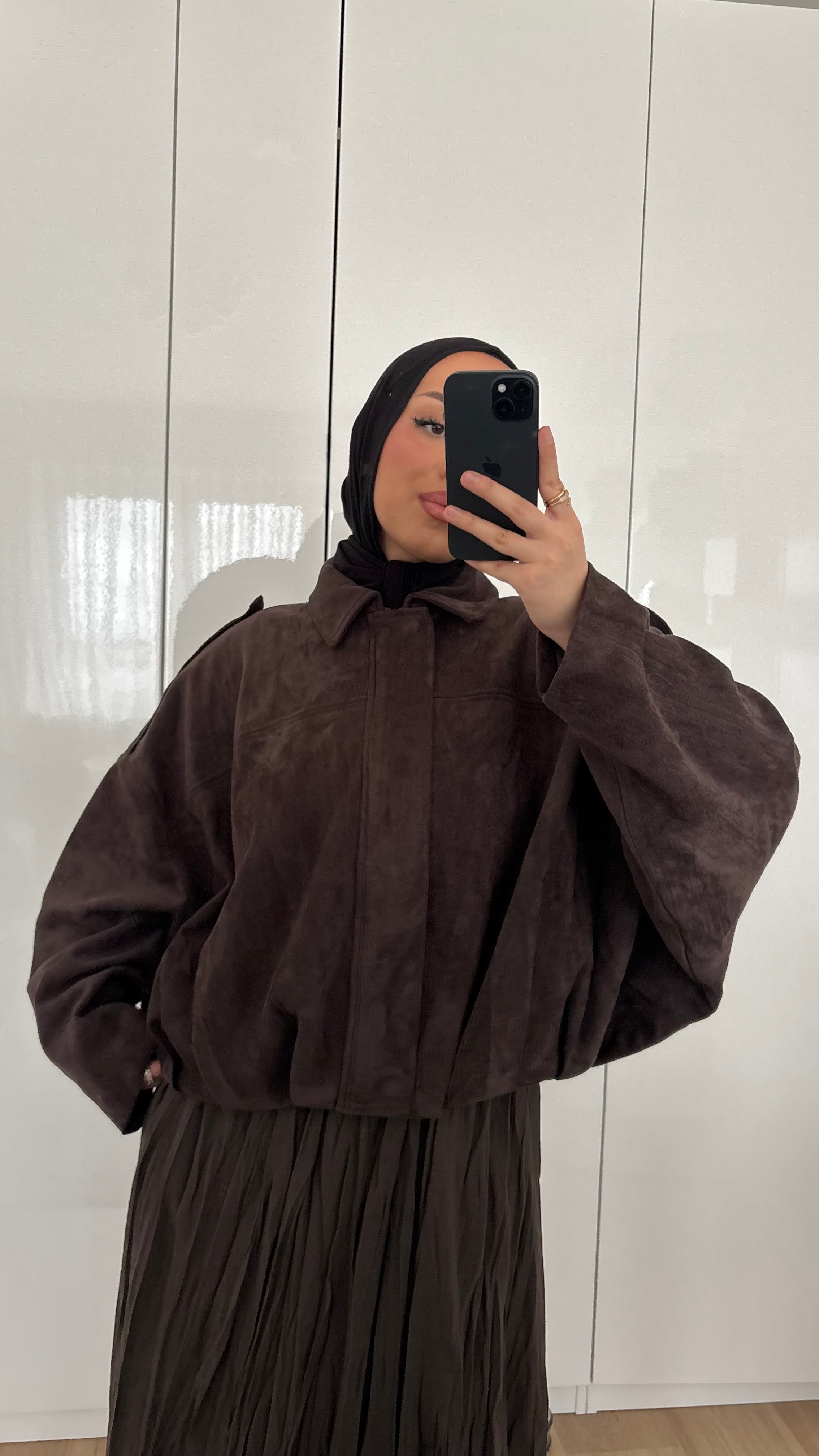 Nayara Bomberjacke in Wildlederoptik