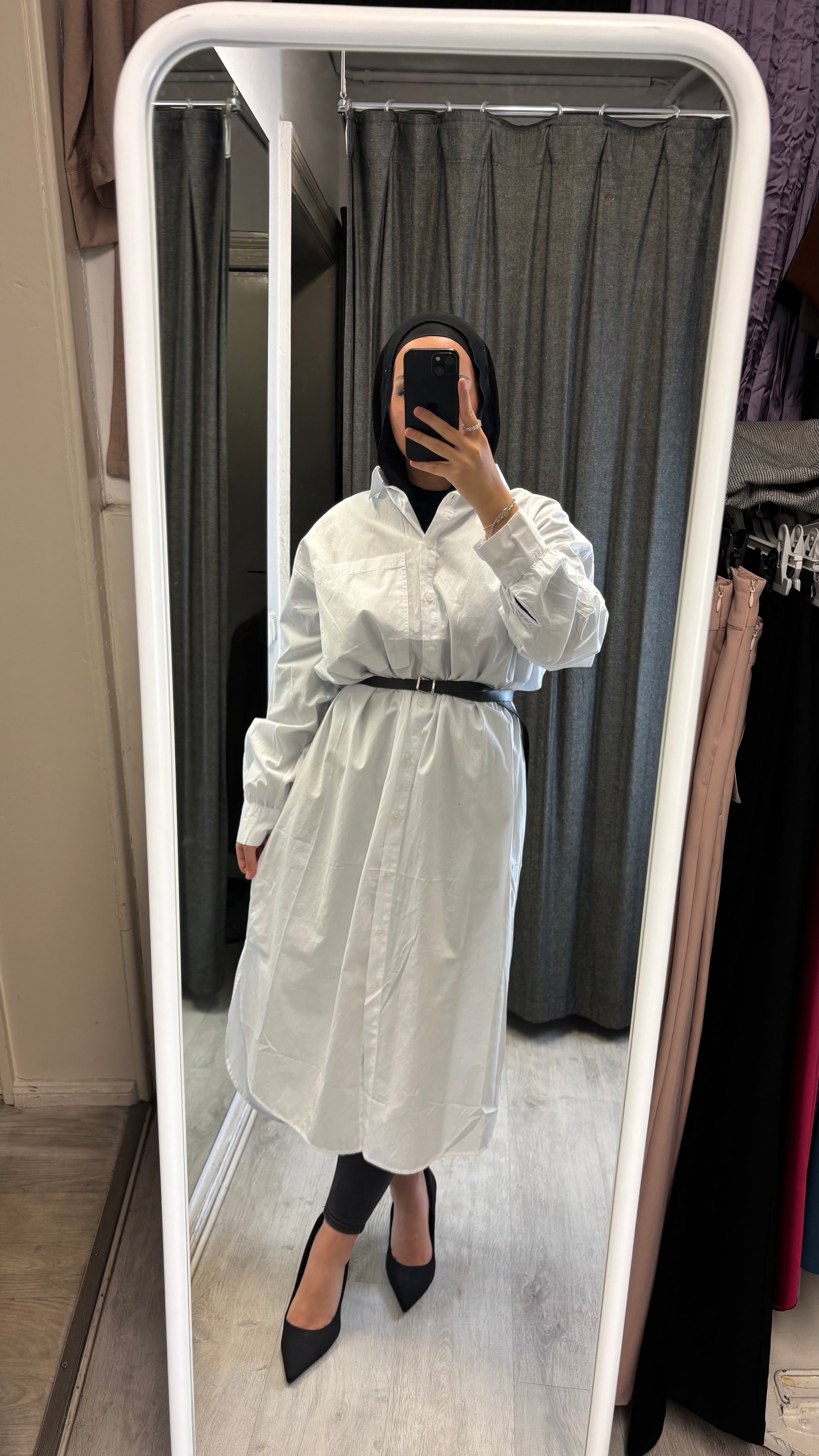 Hayal oversized shirt long in white