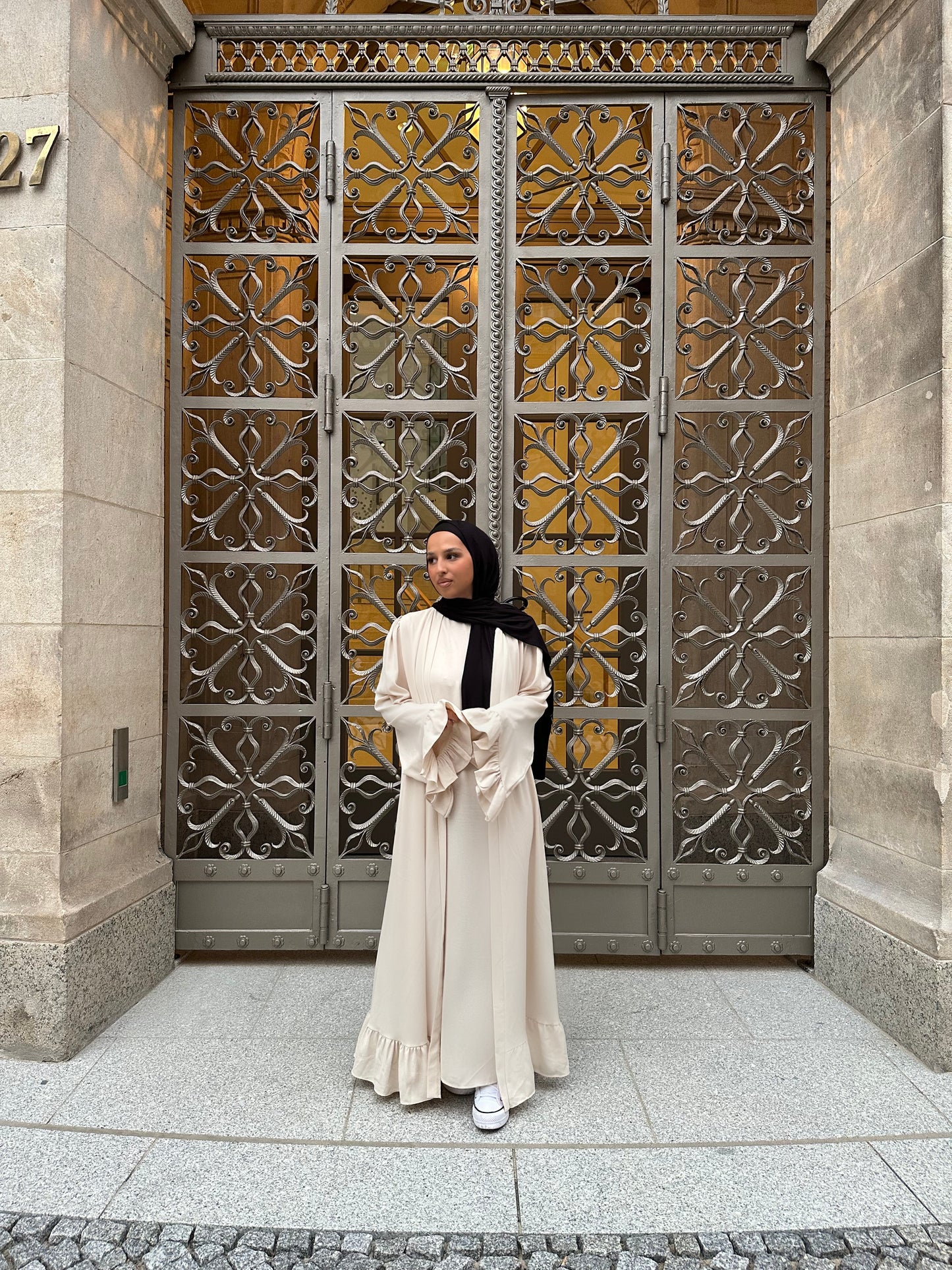 Zweiteiliger Abaya "Duaa" in Beige