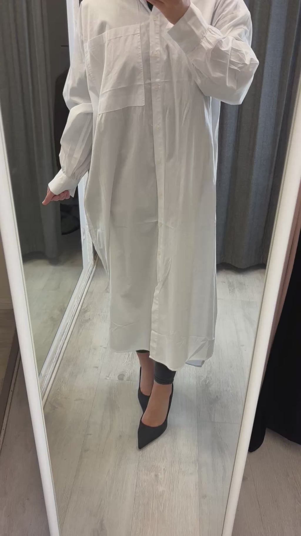 Hayal oversized shirt long in white