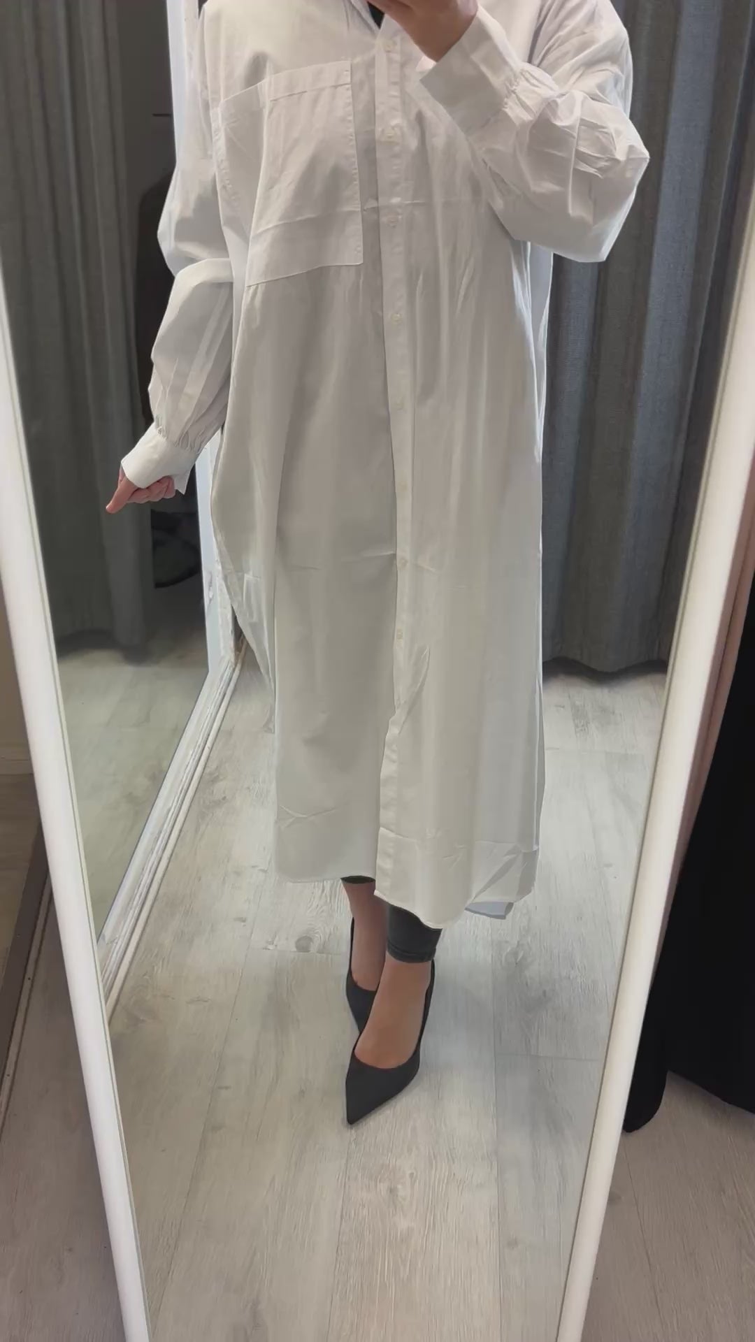 Hayal oversized shirt long in white