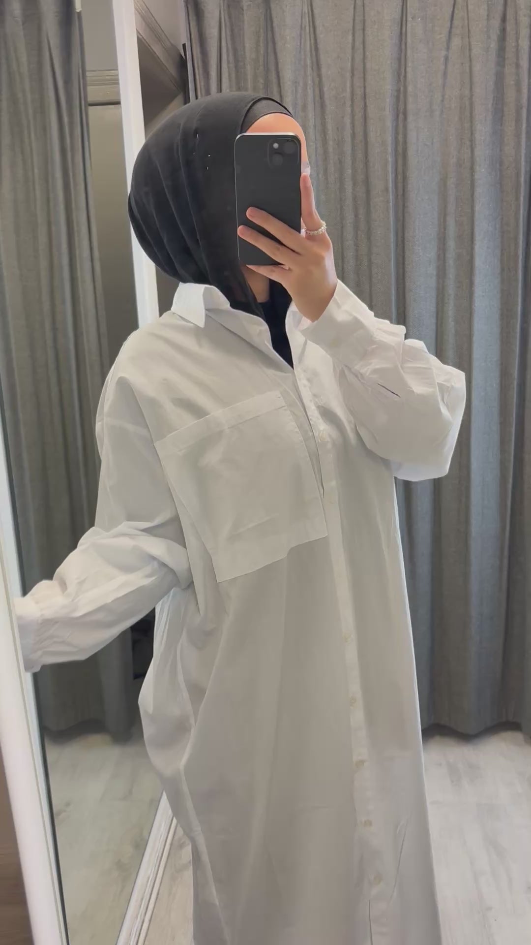 Hayal oversized shirt long in white