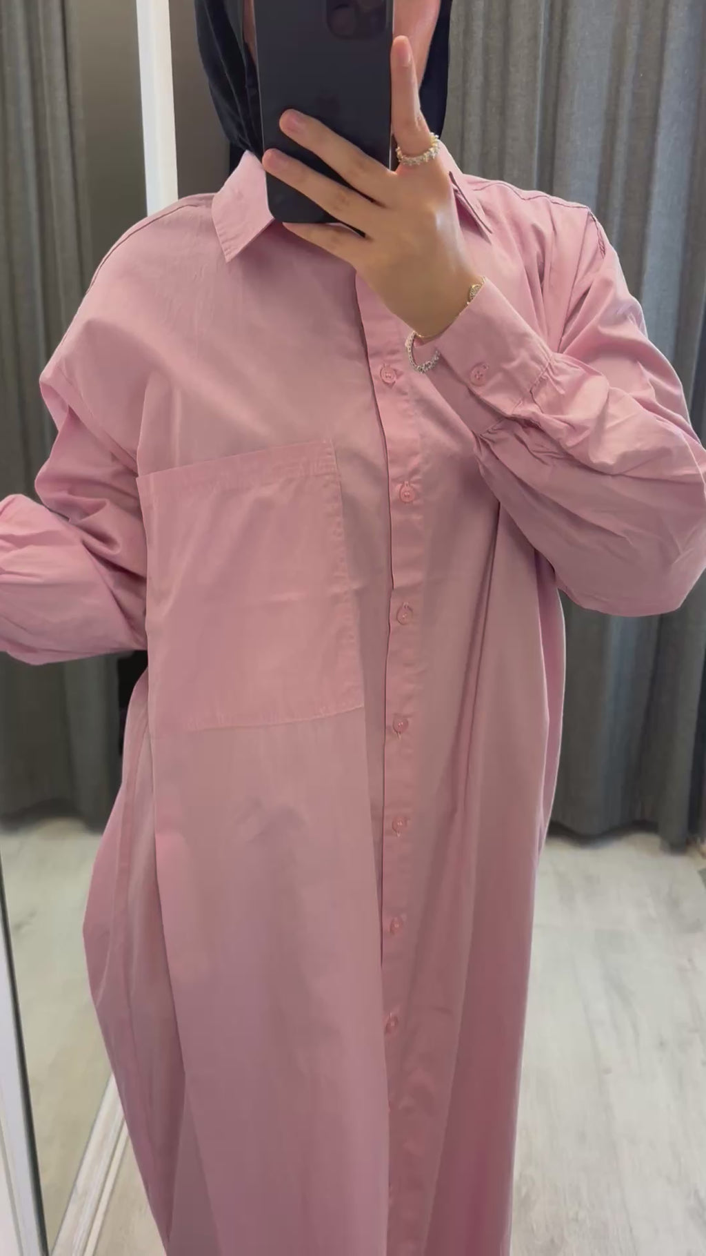 Hayal oversized long shirt in pink