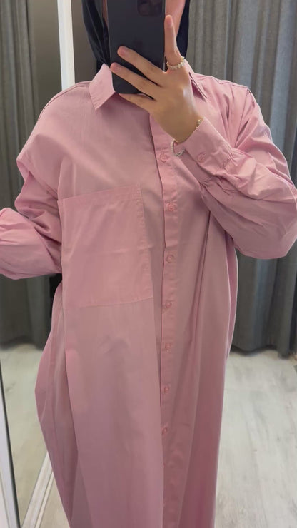 LANGES OVERSIZED HEMD IN ROSA